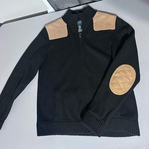Ralph Lauren polo 1/4 zip pullover with elbow and shoulder pad size medium.